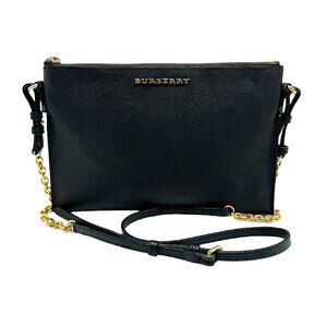 Burberry crossbody shoulder bag leather metal black gold